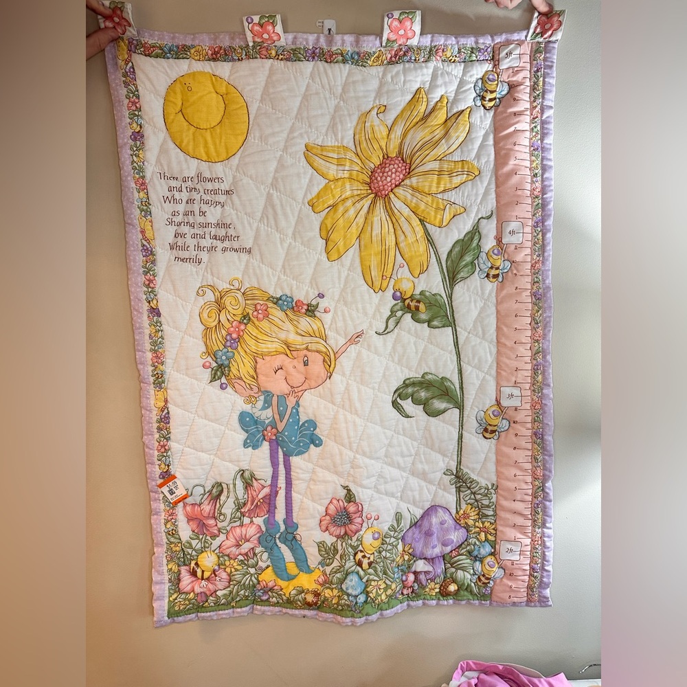 Vintage Herself the Elf Quilted Growth Chart | Rare 1980s Decor | Kids Room